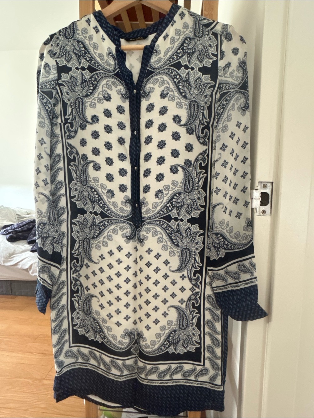 Massimo Dutti Silk Vintage Paisley Tunic Dress